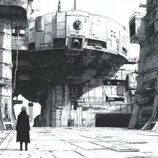Ochrecollage style, Midjourney V6.1: cinematic shot from sci-fi movie