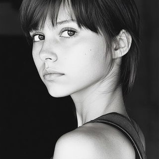 Ochrecollage style, Midjourney V6.1: photographic portrait of female protagonist
