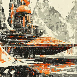 Citadel Blazon style, Midjourney V6.1: cinematic shot from sci-fi movie