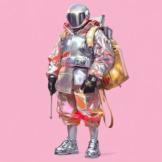 Chiaroscuro Scalework style, Midjourney V6.1: concept art character design of retropunk steam knight