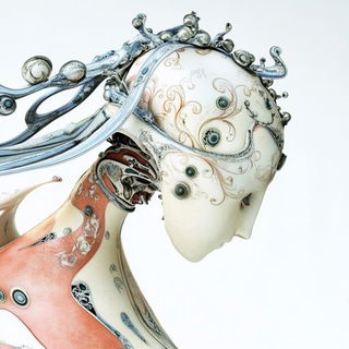 Radialink style, Midjourney V6.1: abstract 3D render
