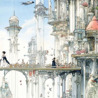 Radialink style, Midjourney V6.1: megacity with futuristic bioarchitecture