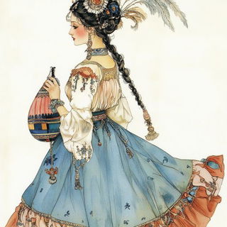 Radialink style, Midjourney V6.1: traditional folk art