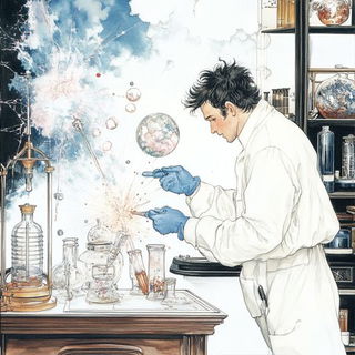 Radialink style, Midjourney V6.1: editorial illustration for popular scientific magazine cover