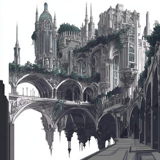 Ribbonface style, Midjourney V6.1: megacity with futuristic bioarchitecture