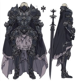 Ribbonface style, Midjourney V6.1: concept art character design of retropunk steam knight