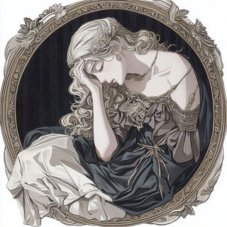 Ribbonface style, Midjourney V6.1: classical 18th-century oil painting