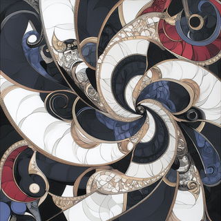 Ribbonface style, Midjourney V6.1: creative pattern composition