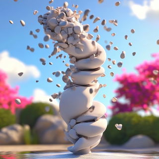 Machineghost Geometry style, Midjourney V6.1: abstract 3D render
