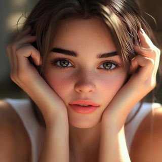 Machineghost Geometry style, Midjourney V6.1: photographic portrait of female protagonist