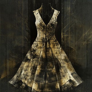Gaze Shards style, Midjourney V6.1: haute-couture fashion outfit