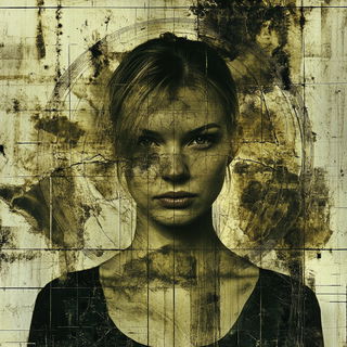 Gaze Shards style, Midjourney V6.1: photographic portrait of female protagonist