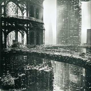 Cosmopera style, Midjourney V6.1: megacity with futuristic bioarchitecture