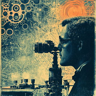 Cosmopera style, Midjourney V6.1: editorial illustration for popular scientific magazine cover