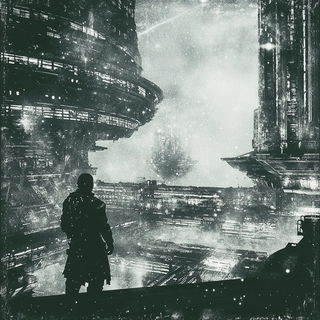 Cosmopera style, Midjourney V6.1: cinematic shot from sci-fi movie