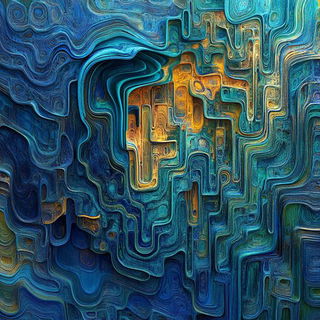 Xylophagous Pilgrimism style, Midjourney V6.1: abstract 3D render