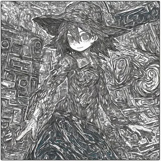 Xylophagous Pilgrimism style, Midjourney V6.1: black-and-white manga comic strip