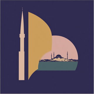 Fluvial Surrealism style, Midjourney V6.1: bold minimalist logo design for Istanbul city municipal services
