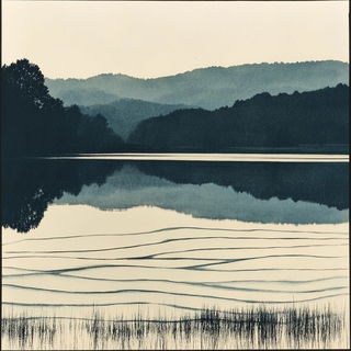 Porthole Behemoths style, Midjourney V6.1: realistic landscape photograph of quiet dawn