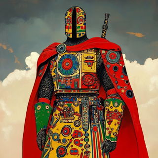 Watercolor Weftkin style, Midjourney V6.1: concept art character design of retropunk steam knight