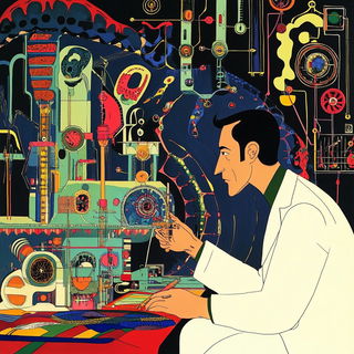 Watercolor Weftkin style, Midjourney V6.1: editorial illustration for popular scientific magazine cover