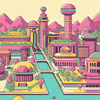 Joggleclay style, Midjourney V6.1: megacity with futuristic bioarchitecture