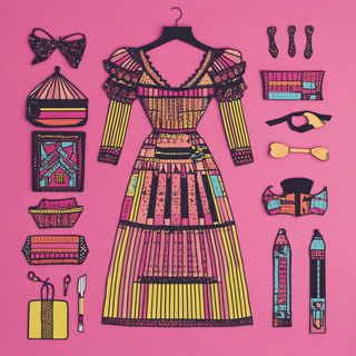 Joggleclay style, Midjourney V6.1: haute-couture fashion outfit