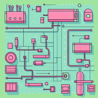 Joggleclay style, Midjourney V6.1: technical infrastructure blueprint schematics