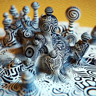 Plateau Blueback style, Midjourney V6.1: abstract 3D render