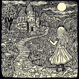 Plateau Blueback style, Midjourney V6.1: retro fairy-tale illustration
