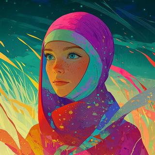 Forgeprint style, Midjourney V6.1: photographic portrait of female protagonist
