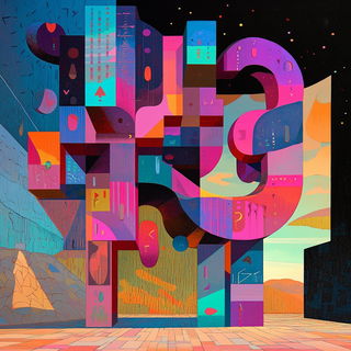Forgeprint style, Midjourney V6.1: typographic composition with large letters