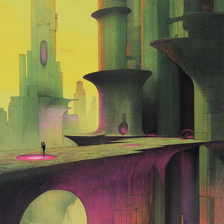 Crystalglyphics style, Midjourney V6.1: megacity with futuristic bioarchitecture