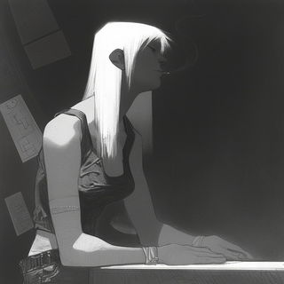 Crystalglyphics style, Midjourney V6.1: black-and-white manga comic strip