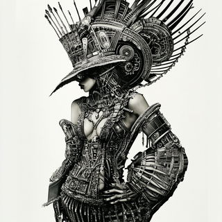 Palmstep style, Midjourney V6.1: haute-couture fashion outfit