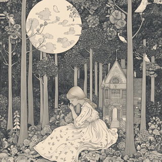 Ferrous Flamegrove style, Midjourney V6.1: retro fairy-tale illustration