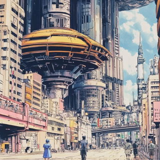 Hyphacut style, Midjourney V6.1: megacity with futuristic bioarchitecture