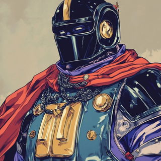 Hyphacut style, Midjourney V6.1: concept art character design of retropunk steam knight