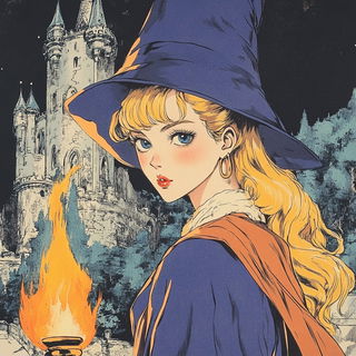 Hyphacut style, Midjourney V6.1: retro fairy-tale illustration