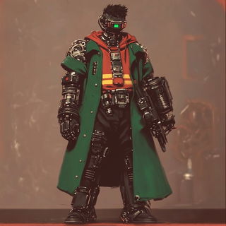 Pelagic Moonfall style, Midjourney V6.1: concept art character design of retropunk steam knight