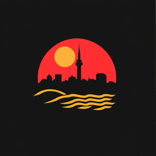 Pelagic Moonfall style, Midjourney V6.1: bold minimalist logo design for Istanbul city municipal services