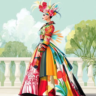 Bramblechromia style, Midjourney V6.1: haute-couture fashion outfit