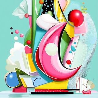 Bramblechromia style, Midjourney V6.1: typographic composition with large letters