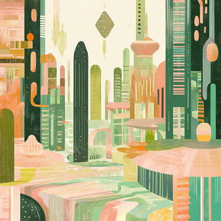 Ambercyan Photochemistry style, Midjourney V6.1: megacity with futuristic bioarchitecture