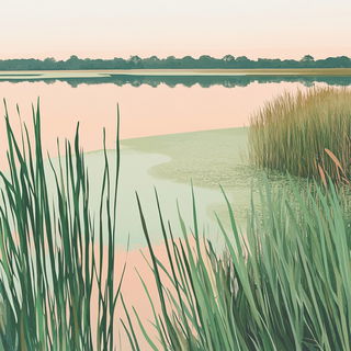 Ambercyan Photochemistry style, Midjourney V6.1: realistic landscape photograph of quiet dawn