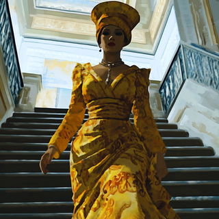 Xenobotanical Prismatics style, Midjourney V6.1: haute-couture fashion outfit