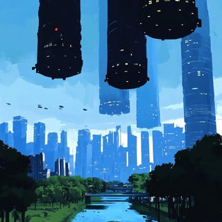Prismgild style, Midjourney V6.1: megacity with futuristic bioarchitecture