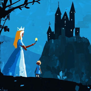 Prismgild style, Midjourney V6.1: retro fairy-tale illustration