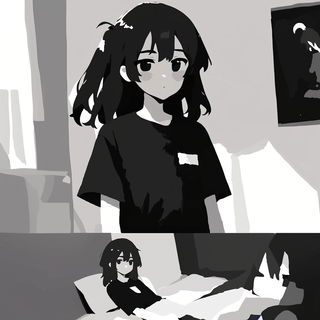 Prismgild style, Midjourney V6.1: black-and-white manga comic strip