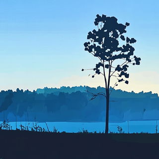 Prismgild style, Midjourney V6.1: realistic landscape photograph of quiet dawn